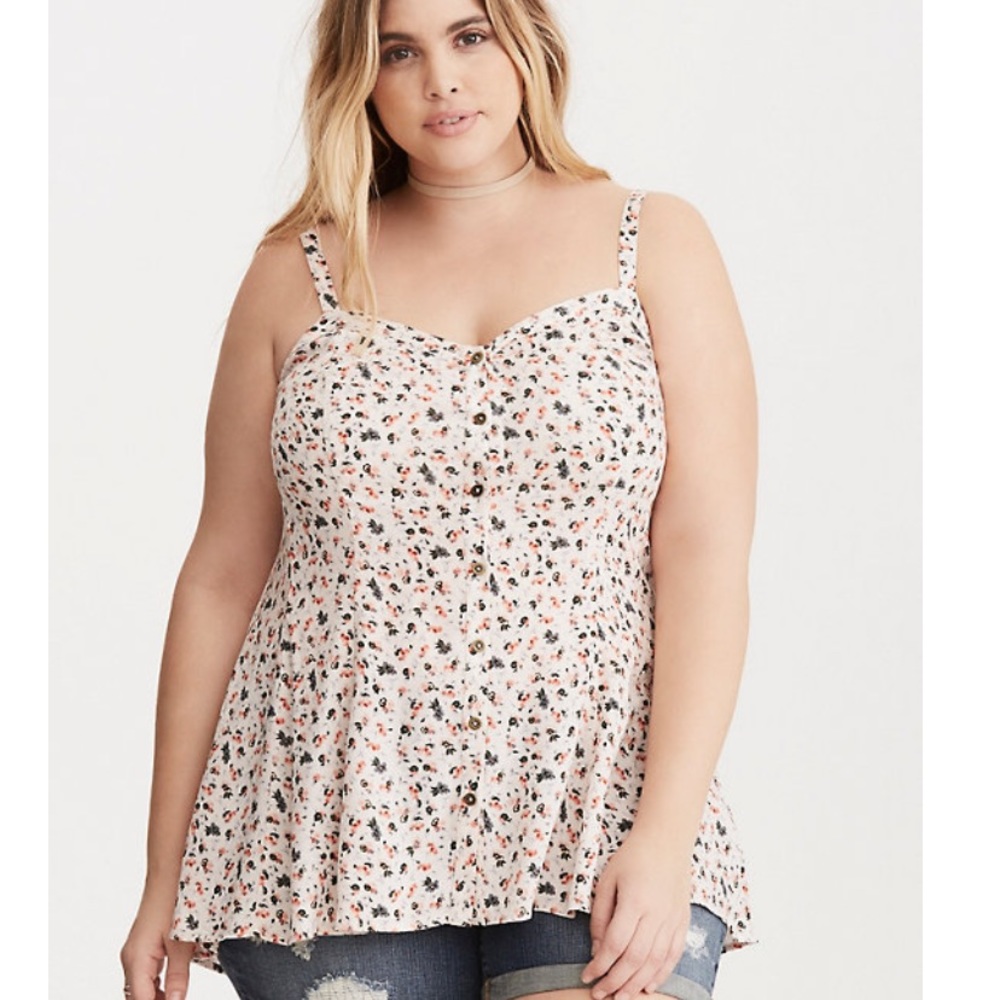 Floral Print Seamed Cami